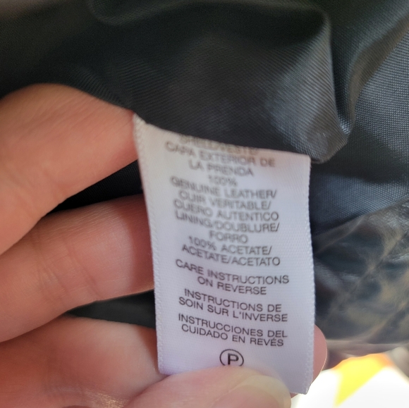 Michael Kors Geniune Leather Black Double-Breasted Jacket Size XL - Picture 4 of 4